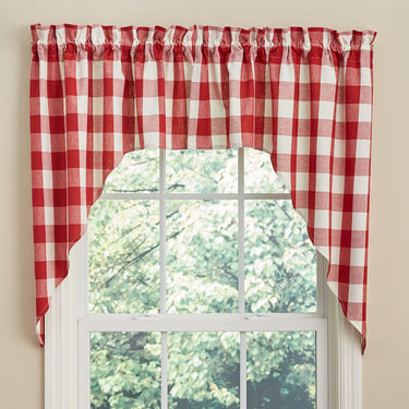 Wicklow Check Swags - Red & Cream Park Designs - The Fox Decor
